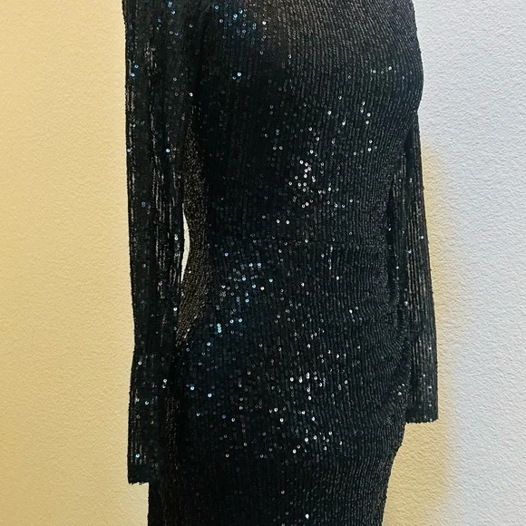 B.Smart Sequined Black Cocktail Dress. Size 3. - Picture 7 of 8